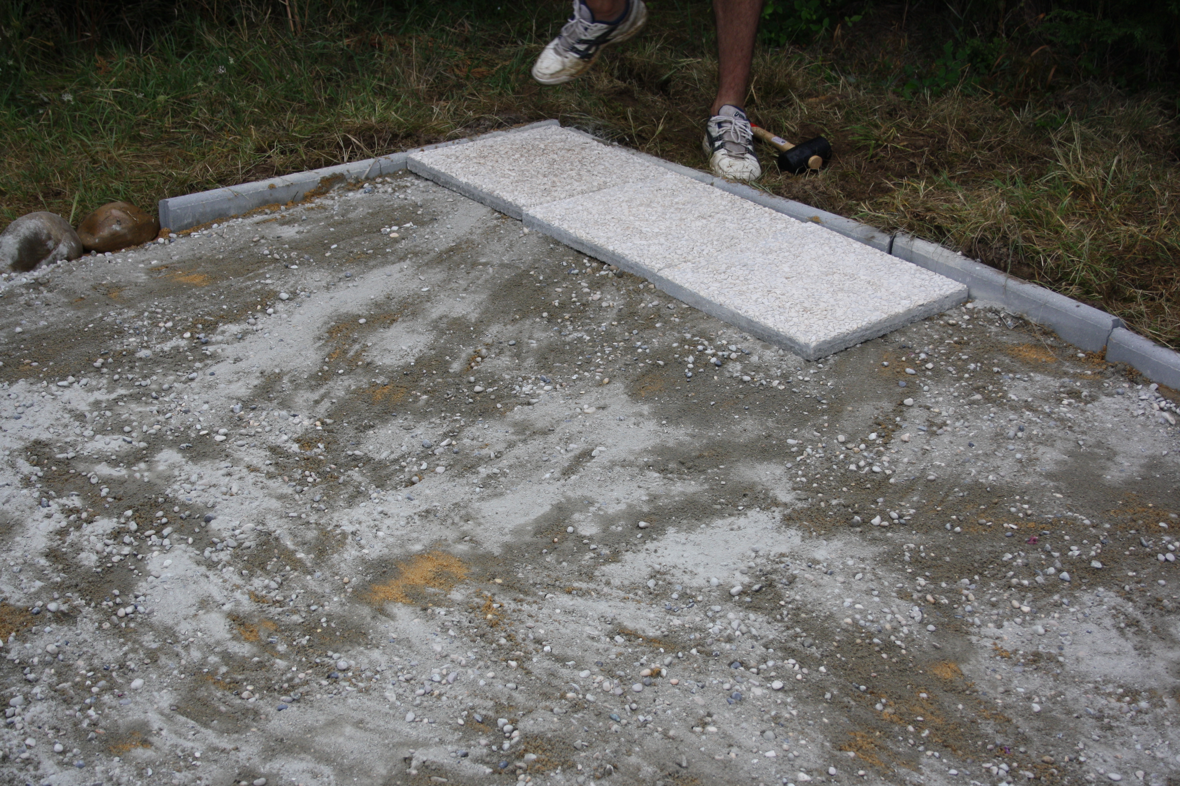 Build Storage Shed: Lay A Shed Base With Paving Slabs